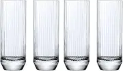 Big Top Set of 4 High Ball Glasses Crystal 64162-1100886 Elegant & Luxurious for Cocktail, Vodka, Tequila, Margarita, Wedding Glasses, Dinner Party Tall Ribbed Drinking Glasses 6.8"H 14.5oz