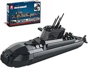 [Reobrix] 800 Nuclear Submarine Building Blocks Set, Military Submarine Model Construction Kit with Light, Battleship Building Toy for Display and Collectible, Compatible with Lego, 1498 Pieces