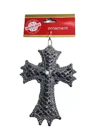 Silver Cross Christmas Ornament - Elegance By Christmas House