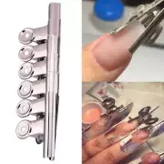 6pcs C-Curve Pinching Clips Set Metal Nail Art Tools Acrylic Clamp DIY Gel L5S0