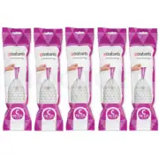 Brabantia Waste Bin Liners Thick Plastic Trash Bags Code C (10-12L) 20 Bags x 5
