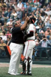 Elrod Hendricks Baltimore Orioles trainer at an Major League Base- 1974 Photo