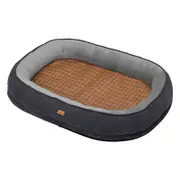 Tedi's Memory Foam Dog Bed with Rattan Mat XXL Size in Dark Grey & Light Grey
