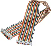 uxcell 1 Pcs 40 Pin Flat Rainbow Ribbon Cable FC/FC Female Connector 1.64FT 2.54mm Pitch Breadboard Jumper Wires for Electronic Projects