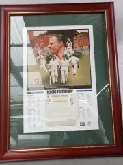 Cricket Great Bradman & Ponsford Record Partnership. Framed With Genuine Certifi