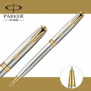 Parker Sonnet Ballpoint Pen Stainless Steel Gold Clip With 0.7mm M Black Ink