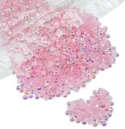 qiipii 3000PCS 5mm Light Pink AB Resin Rhinestones Bulk for Crafts Pink AB Flatback Jelly Rhinestones Pack SS20 Non-Hotfix Stones Diamonds Crystals Gems for Mugs Tumblers Bottles DIY Crafts Decoration