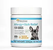 Petrition Dog Allergy & Itch Relief - Advanced Itch Supplement with Probiotics for Dogs - Immune Support & Skin Relief for Seasonal Allergies - Natural Itchy Skin & Paw Relief - 120 Soft Chews
