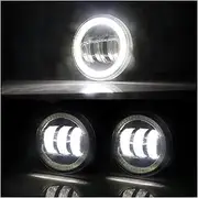 Headlight Assembly For Focus MK2 MK3 2004-2015 Car Front Bumper LED Lens For DRL Fog Driving Lamp 30W H11 12V 2 X For Angel Eye Fog Light Assembly Headlights(White and White)