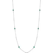 Bony Levy El Mar Emerald & Diamond Station Necklace in 18K White Gold /Emerald at Nordstrom, Size 30.5 18K White Gold/Emerald