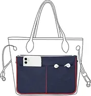 Lckaey Nylon Purse Organizer for neverfull Tote Handbag insert Organizers for longchamp and goyard tote insert 3091Blue-mini