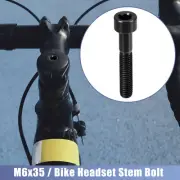 Black Universal M6x35 Bike Stem Bolt Bike Headset Stem Bolt Titanium Alloy