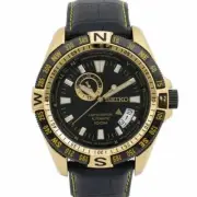 SEIKO LIMITED SSA190 Automatic Watch Leather Rose Gold Date 100m Compass 4R37
