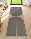 Lahome Modern Rainbow Easy Jute Outdoor Runner Rug, 2X6 Runners for Hallways Was