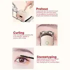 (White)Heated Eyelash Curler 2 Heating Modes Lash Curling Electric USB DOB