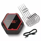 6 Probes Cooking Thermometer Food Bluetooth Smoker Grilling Rechargeable Battery