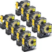 10PK Black on Yellow Label Tape 45808 19mm For DYMO D1 LabelManager 300,450 Duo