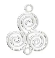 2 Sterling Silver Double Sided 15x14mm Spiral Link Earring Connectors *