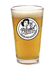 Drinking (Alcohol May Not Solve Problems) - 16oz Pint Beer Glass Pub Barware