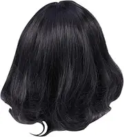 Short Wigs for Women Flat Bangs Natural Looking Synthetic Lace Front Wigs for Daily Use Party Halloween Cosplay