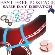 Cock Ring Silicone Rubber Stretchy Penis Erection Sex Toy For Men Adult Balls AU