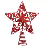 10 Inch Christmas Tree Stopper Star Metal Glittered Star for Home Decor
