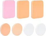 7PCS Puff Air-Cushion Makeup Sponge Smooth Puff Beauty Tools Wet Dry Dual Use - Soft & Durable Latex Material with Square & Round Shapes