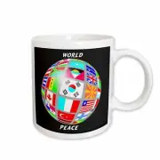 3dRose World Peace Globe With All Countrys Flags Mug