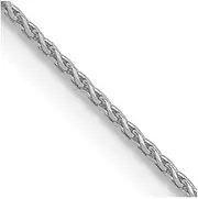 [JewelryWeb] 14k White Gold Lobster Claw Closure 0.65mm Sparkle Cut Spiga Pendant Chain 61 Centimeters Chain Necklace for Women and Men