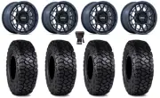 KMC Technic 15" Wheels Blue 30" Intersect Tires Sportsman RZR Ranger