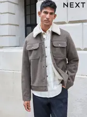 Brown Borg Collared Trucker Jacket (644235) | $72