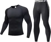 [KAHEYQI] Men's Thermal Underwear Sets Compression Quick Dry Base Layer Long Johns Winter Warm Bottom Top Set for Cold Weather
