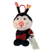 Russ Berrie"Larry" Love Bug 8"LadyBug Valentine- pull string Eyes spin