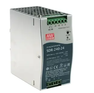 SDR-240-24 DIN導軌電源 240W 24V 10A MEAN WELL AC/DC DIN 導軌電源供應器(含稅)【佑齊企業 iCmore】