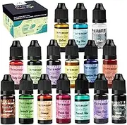 LET'S RESIN Epoxy Pigment 16 Colors Epoxy Resin Dye, Liquid Epoxy Resin Color Pigment, Translucent Resin Colorant for Epoxy Resin Coloring (Each Bottles 0.35oz)