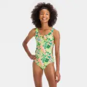 Girls' 'Patch it Up' Floral Printed One Piece Swimsuit - art class S 6/7