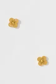 Willow Clover Stud Earrings in Gold one size