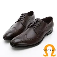 在飛比找Yahoo奇摩購物中心優惠-GEORGE 喬治-時尚職人系列 皮革拼接牛津鞋紳士鞋皮鞋氣
