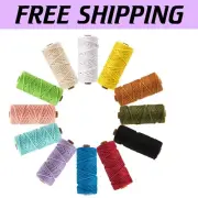 12-Color Macrame Cord 5mm - Durable Cotton Twine for DIY Crafts & Wall Hanging