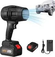 Turbo Jet Blower, Cordless Turbo Super Power Air Duster, Stepless Speed Regulation Jet Pro Maxx Portable Jet Blowerm, Car Dryer Air Blower (Black 1 Battery)