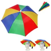 2 Sun Umbrella Hats Outdoor Rain Foldable Headwear Camping Cap