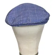 NWT Goorin Bros Flat Cap Cabbie Hat Newsboy Cap Blue Plaid Medium Made in USA