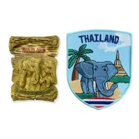 在飛比找有閑購物優惠-泰國大象磁鐵磁力貼 +泰國 大象 皮夾徽章【2件組】紀念磁鐵