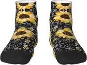 [JBYJBX] Sunflower Bees Print Adult Socks Womens Mens Workout Thermal Cozy All-Season Gift Holiday Articles Use