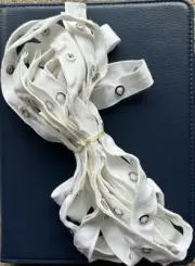 Heavy Duty White Cotton Twill Silver Metal Snap Tape Fasteners - 5 YARDS NEW!
