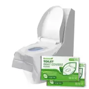 XXL Flushable Paper Toilet Seat Cover Disposable (60 Pcs) (16" x 24") In Publ...