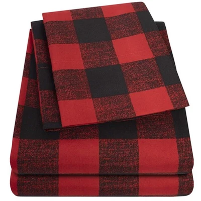 1500 Supreme Collection Buffalo Print Sheet Set, Full Size - Luxury Bed Sheet...