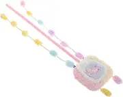 Plush Cat Teaser Wand Macaron Interactive Teasing Stick for Indoor Cats