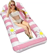 Pool Toys, Floating Pool Chair Lounge Floats, Ergonomic Pillow Support Bed Sofa for Lake River Swimming Party Water Travel Boat