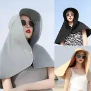 Women Fishing Hat Wide Brim Sun Shawl Cape UV Neck Protection Beach Summer